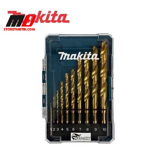 Bộ mũi khoan kim loại Hss-Tin loại kinh tế Makita D-72849 (10 chi tiết/bộ)